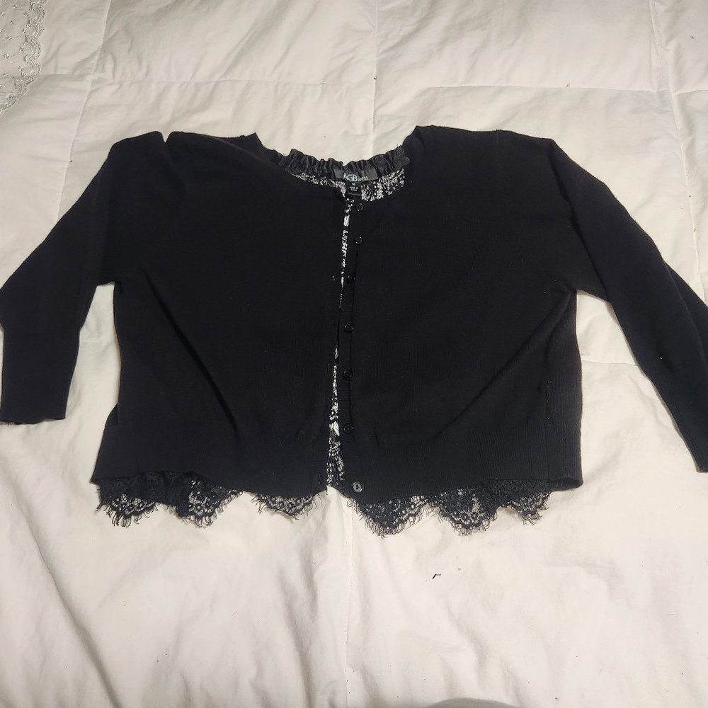 Black  AGB Cardiagan Sweater Size 14